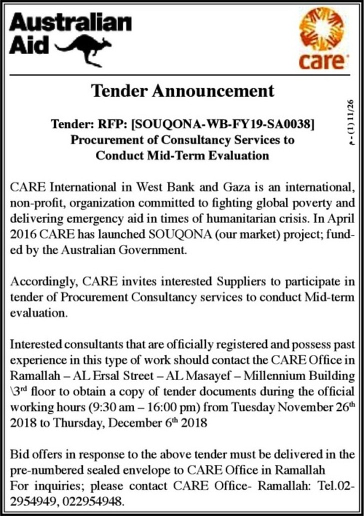 Procurement of Consultancy services to Conduct Mid- Term Evaluation 