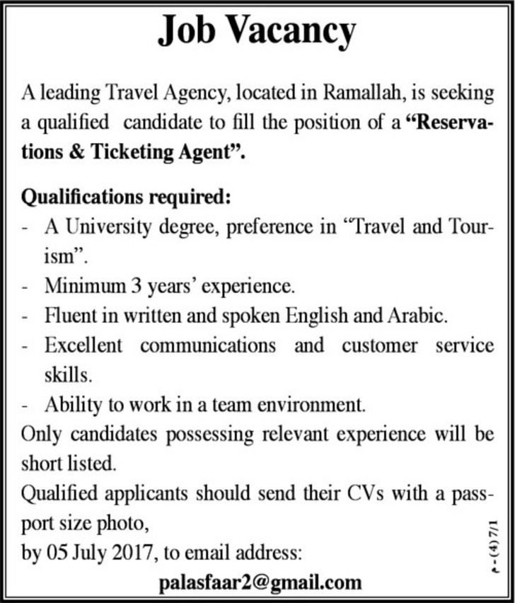 reservation and ticketing agent