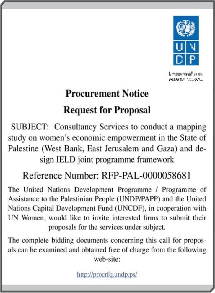 Request for proposal: consultancy services to conduct a mapping study on women`s economic empowerment 