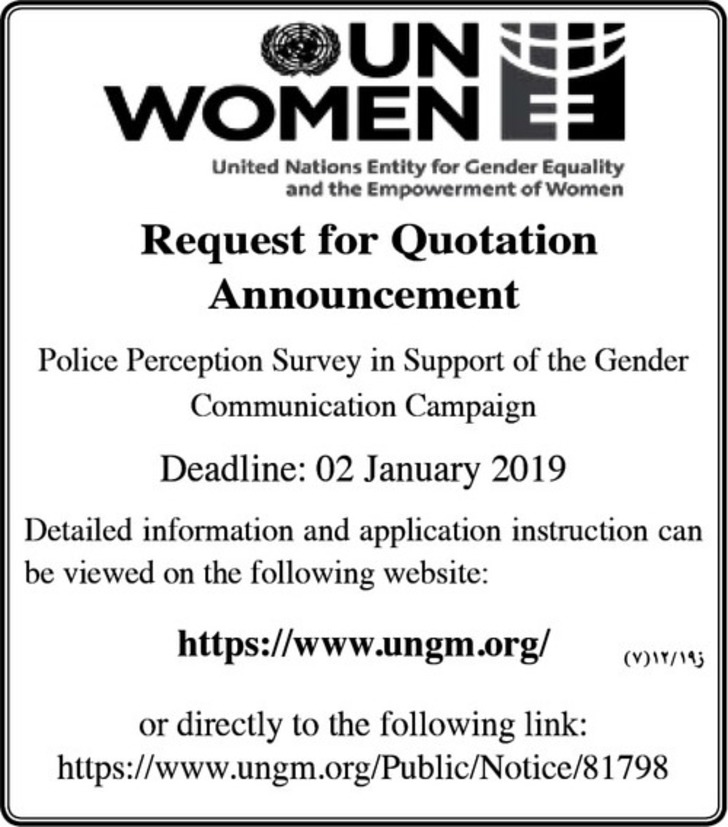 Police Perception Survey in Support of the Gender Communication Campaign 