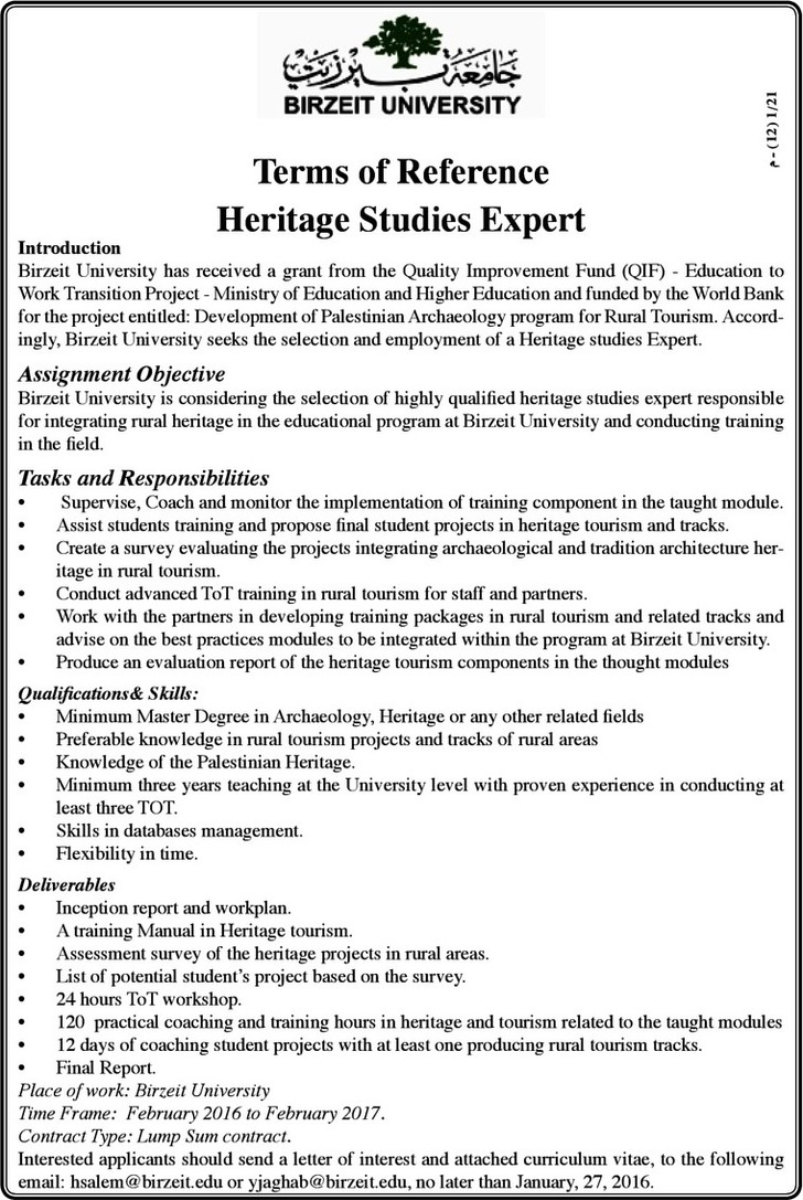 Heritage Studies Expert