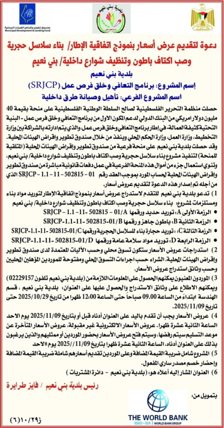 تأهيل وصيانة طرق داخلية تأهيل وصيانة طرق داخلية