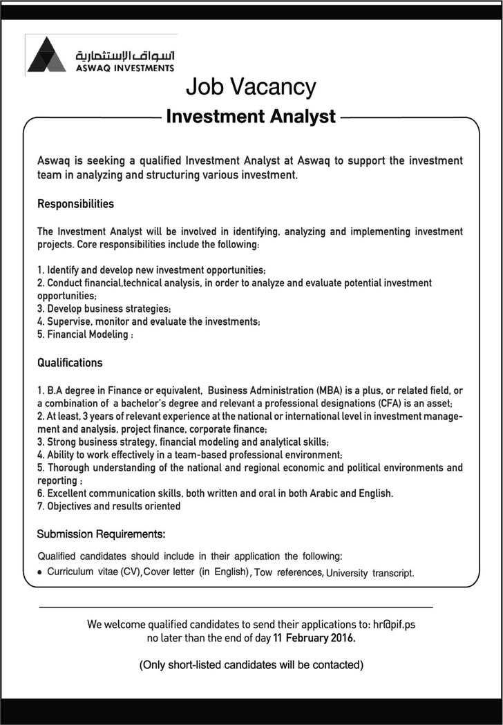 Investment Analyst