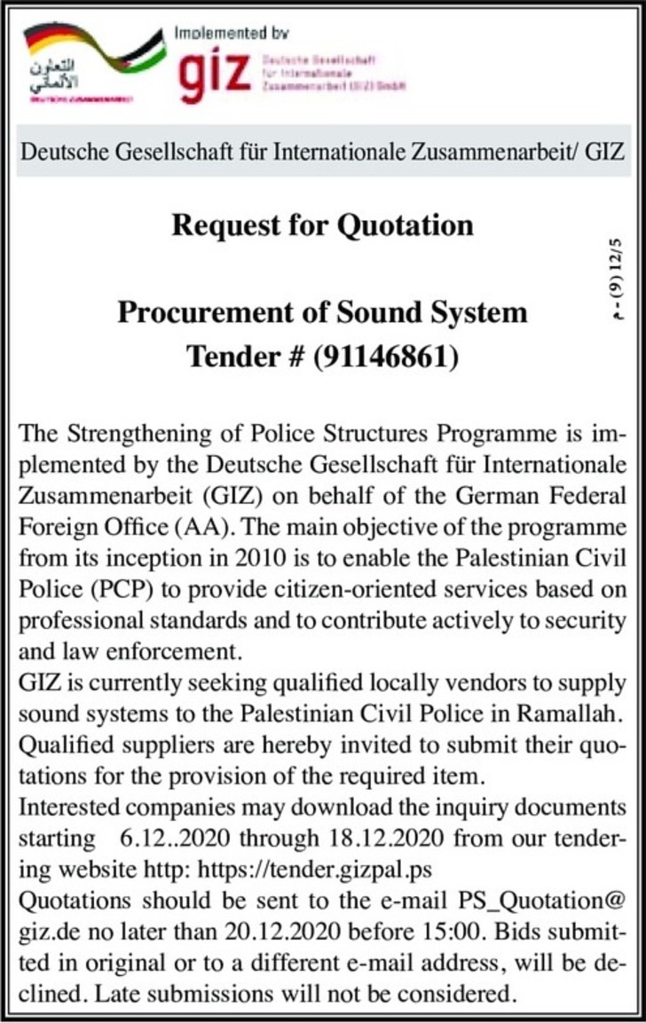 Procurement of Sound System