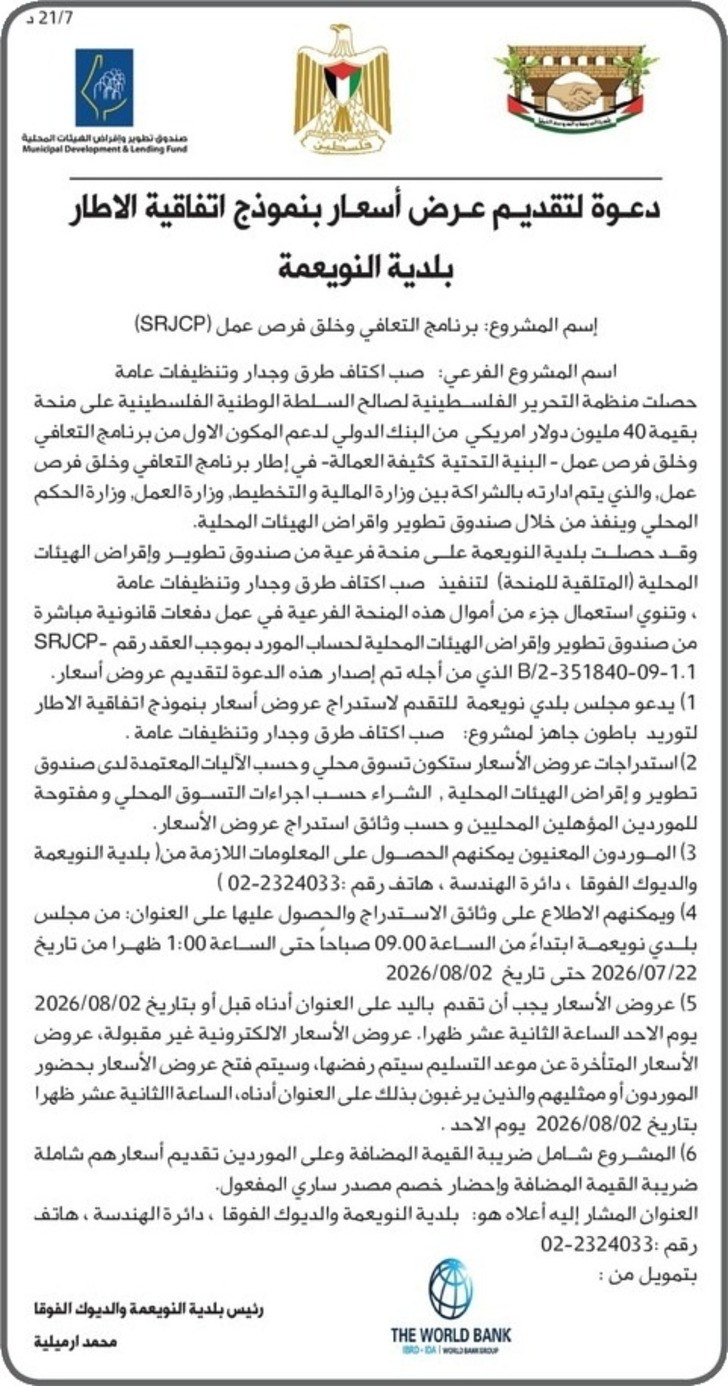 صب اكتاف طرق وجدار وتنظيفات عامة