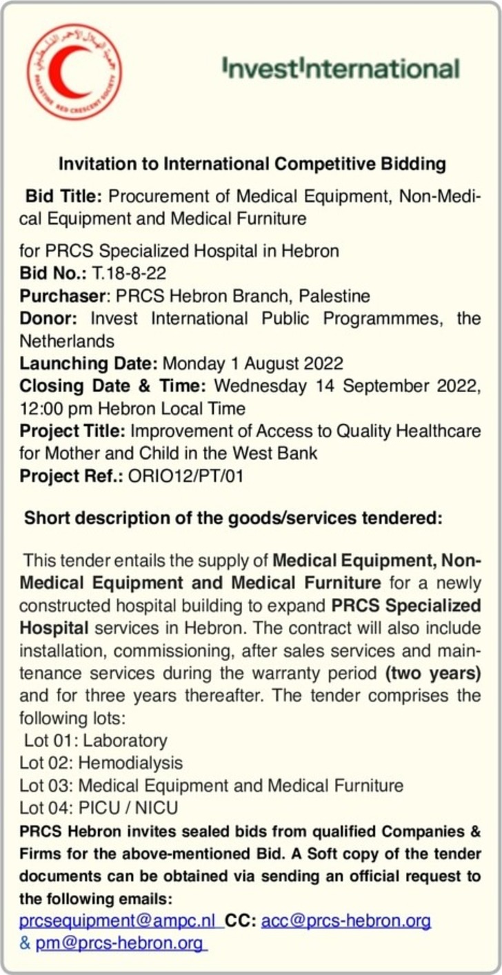 Procurement of Medical Equipment