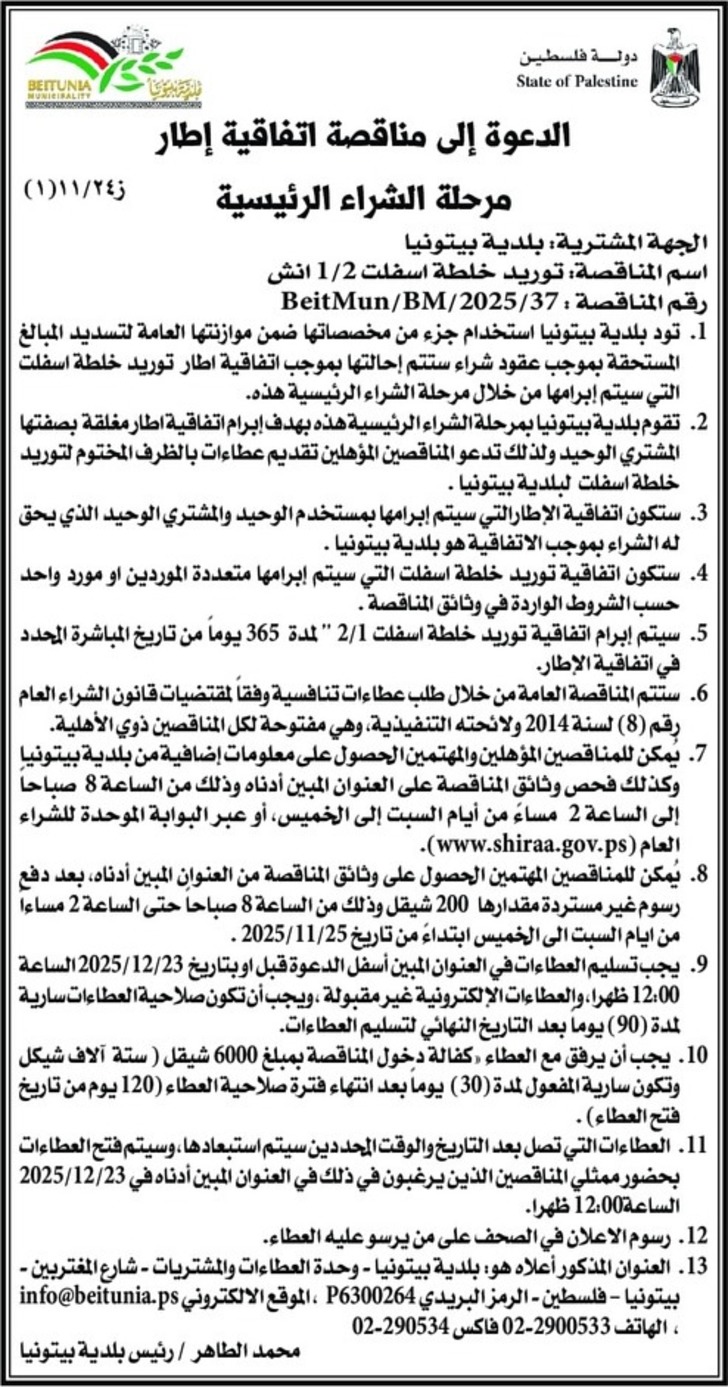  توريد خلطة اسفلت 1/2 انش